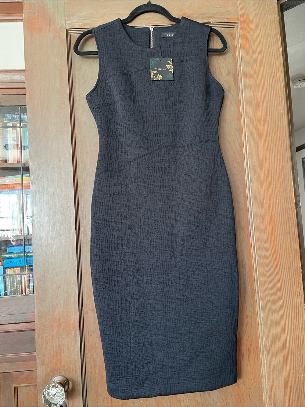 Black Textured Sheath Dress New with Tags